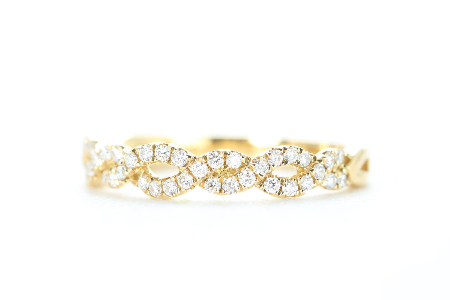 Open Twist Diamond Ring Yellow Gold