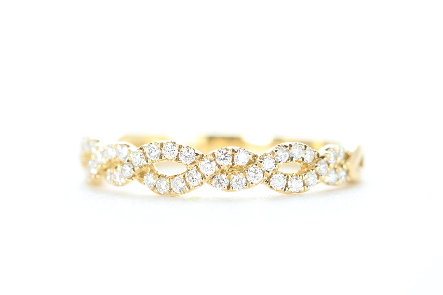 Open Twist Diamond Ring Yellow Gold