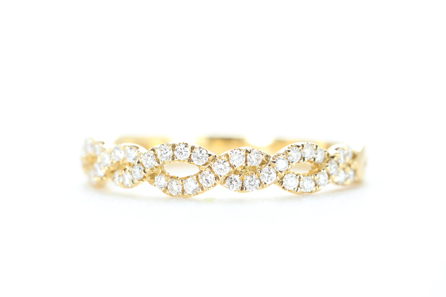 Open Twist Diamond Ring Yellow Gold