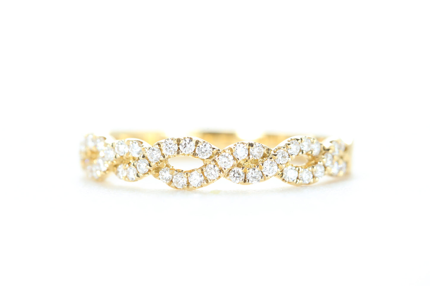 Open Twist Diamond Ring Yellow Gold