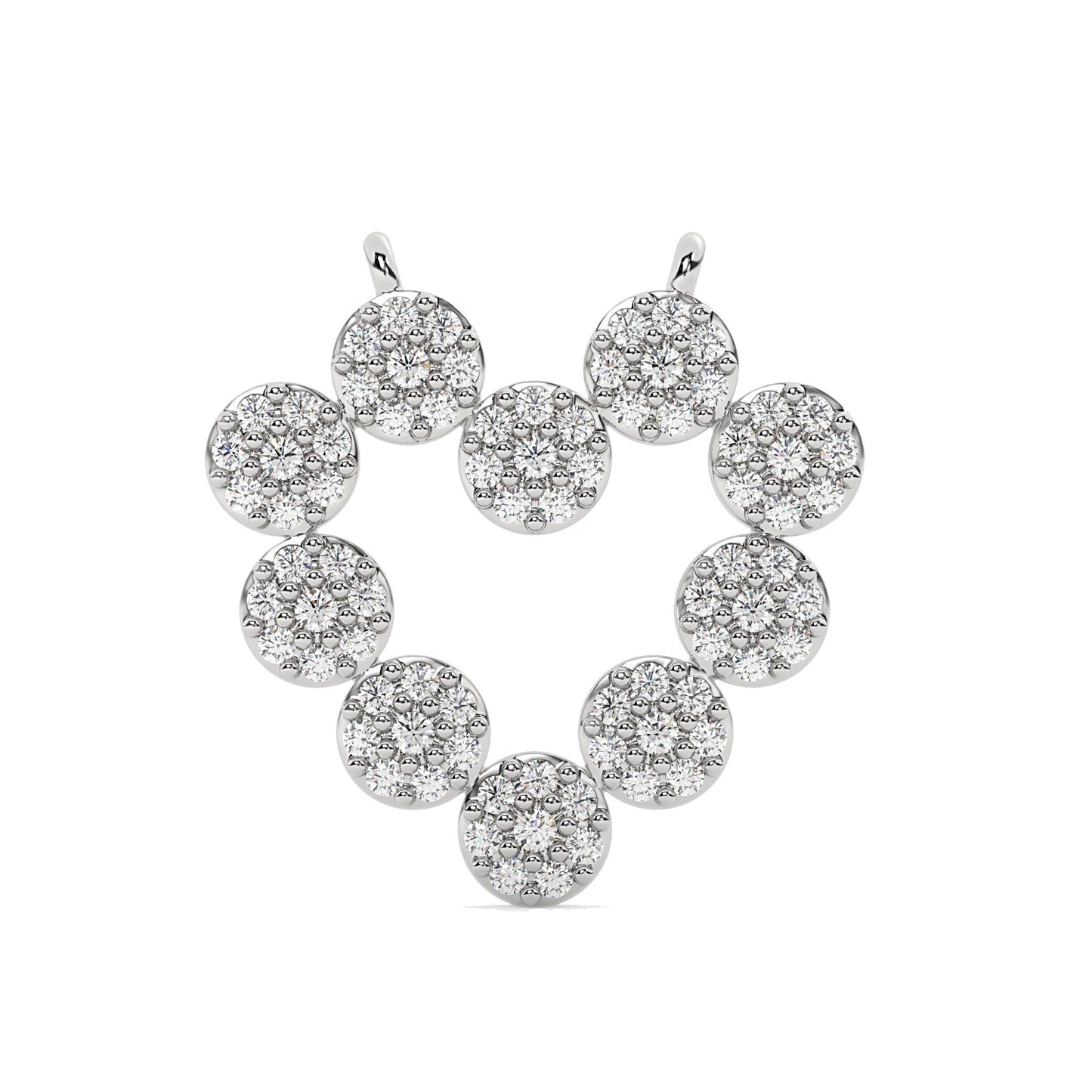 3/4 CARAT CLUSTER HEART PENDANT