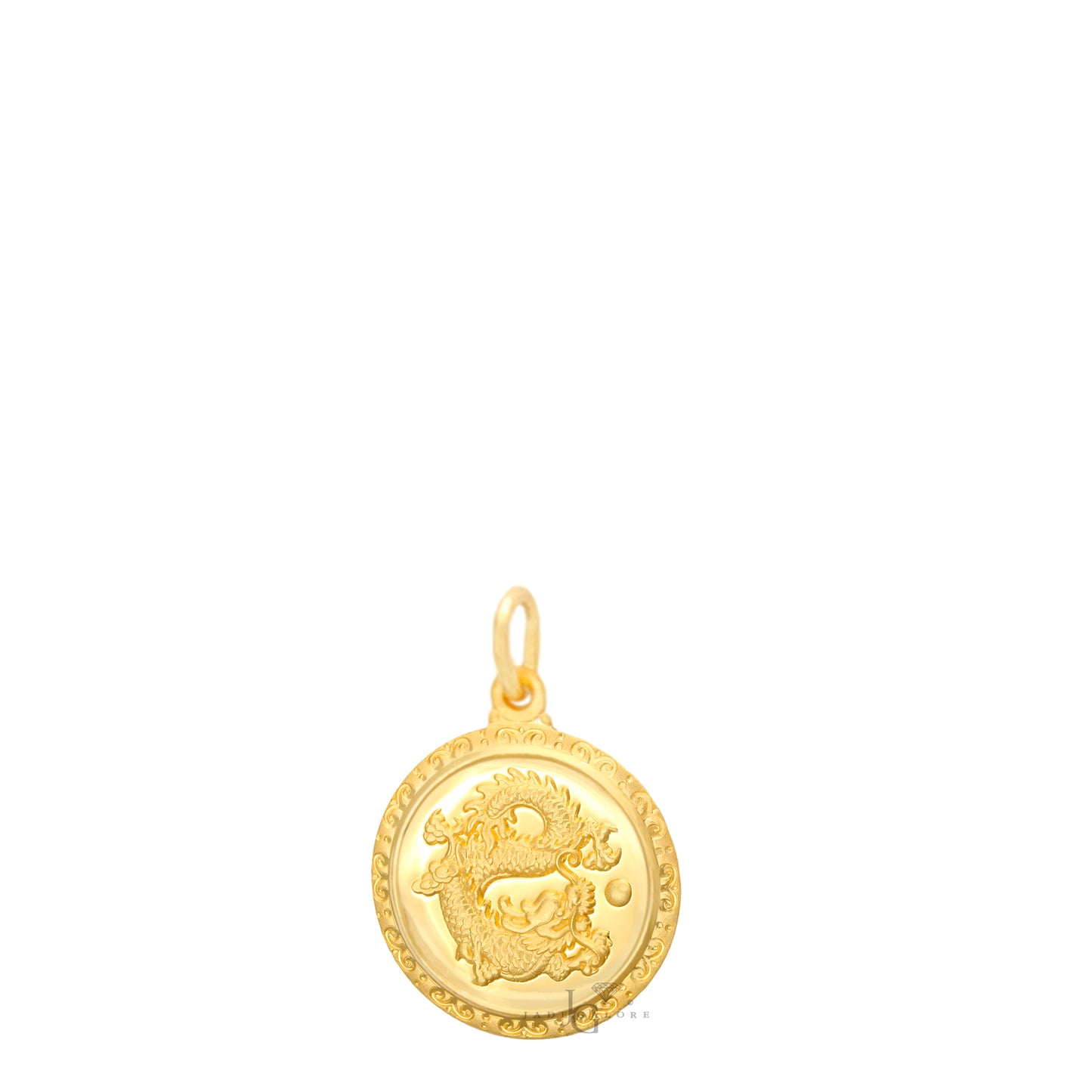 24K Mini Round Dragon Pendant