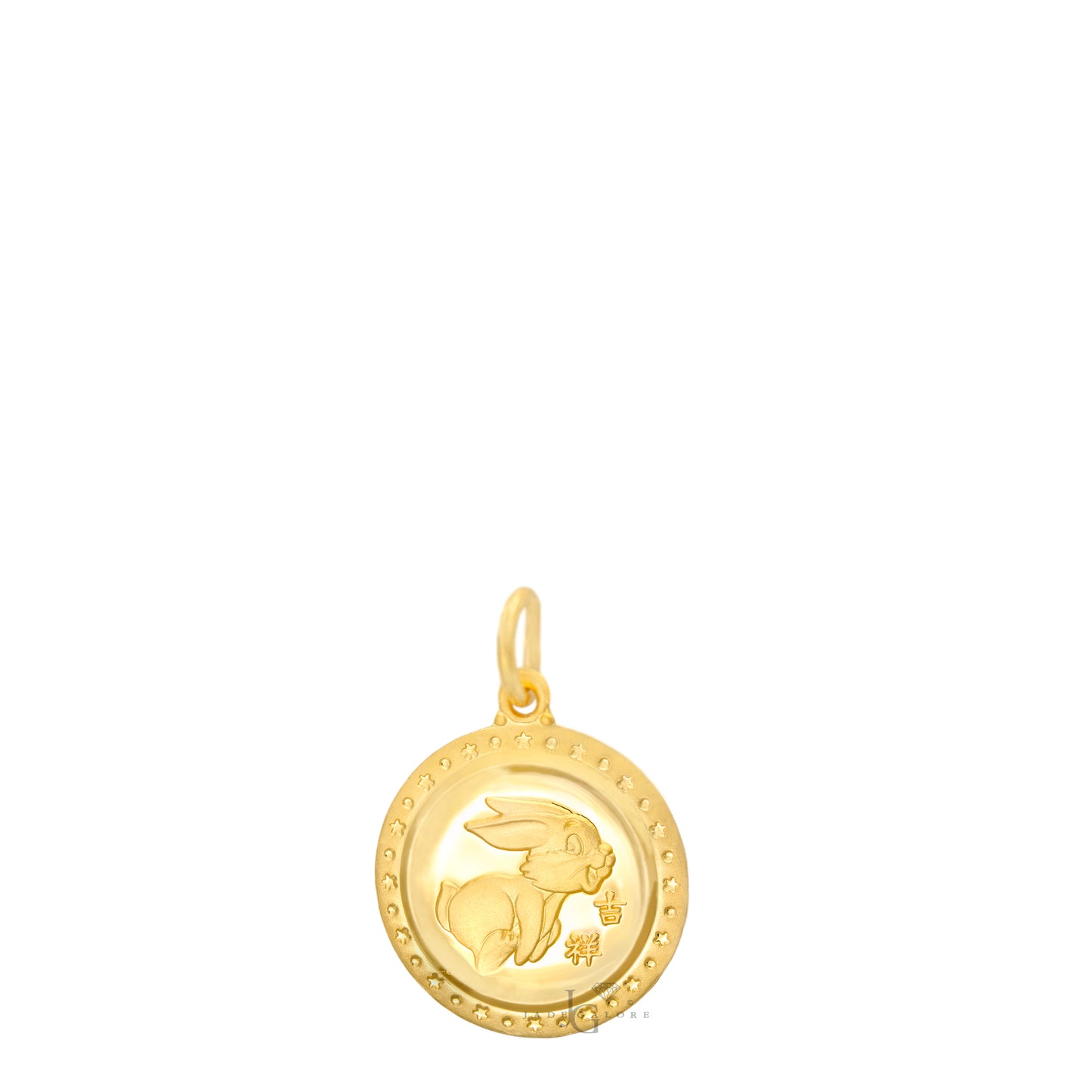 24K Mini Round Rabbit Pendant