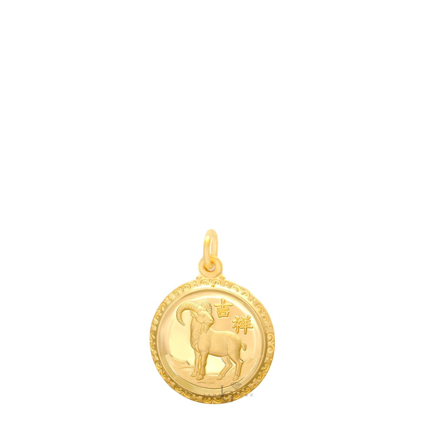 24K Mini Round Ram Pendant