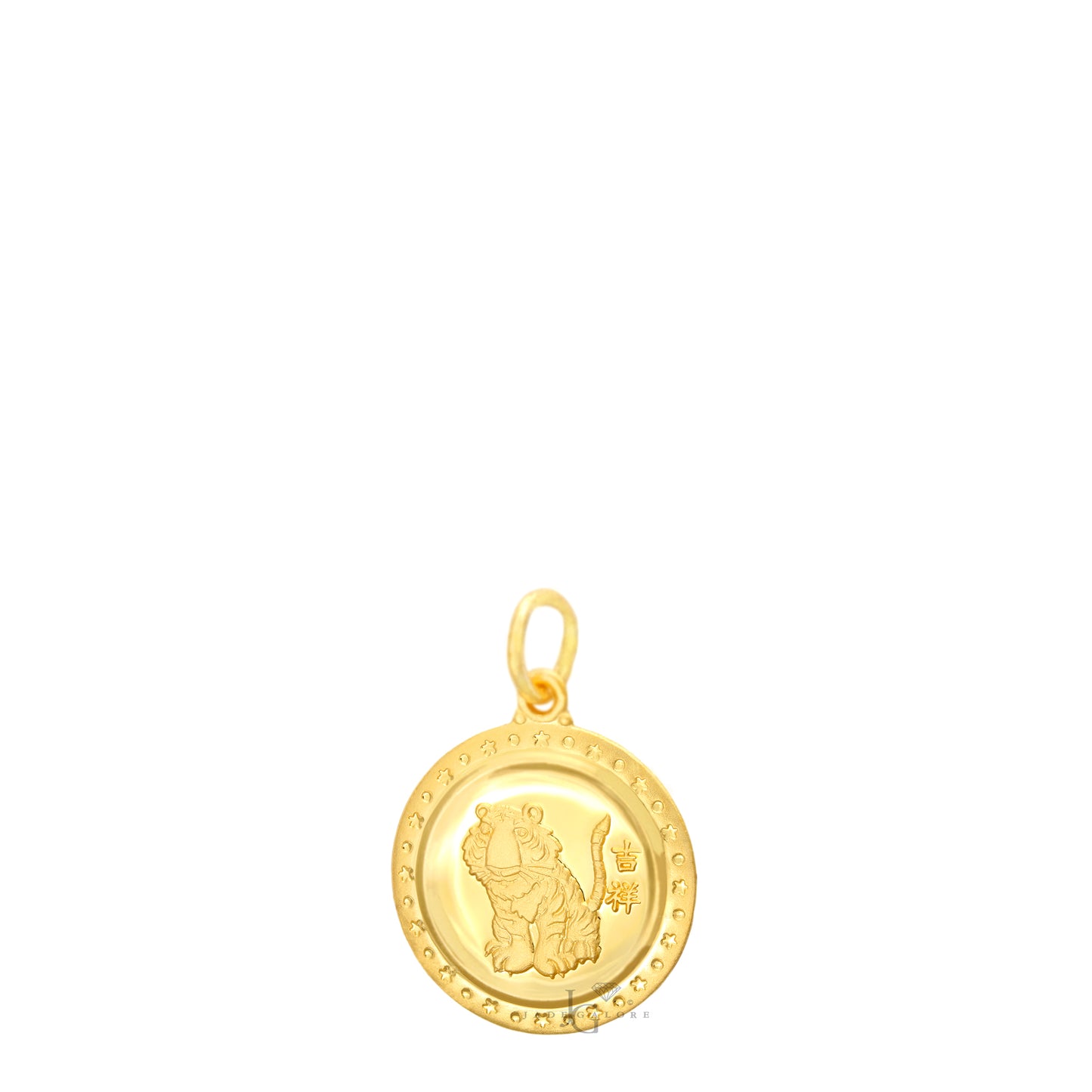 24K Mini Round Tiger Pendant