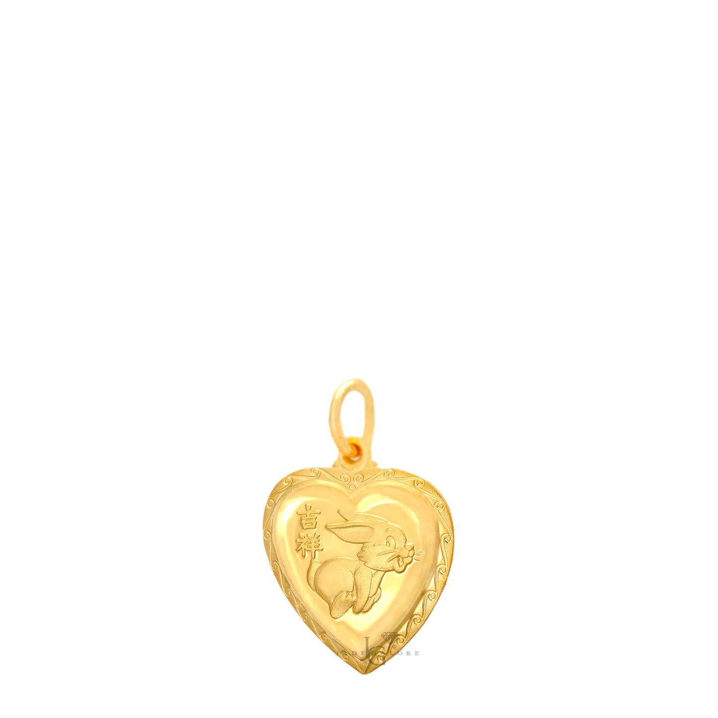 24K Mini Heart Rabbit Pendant