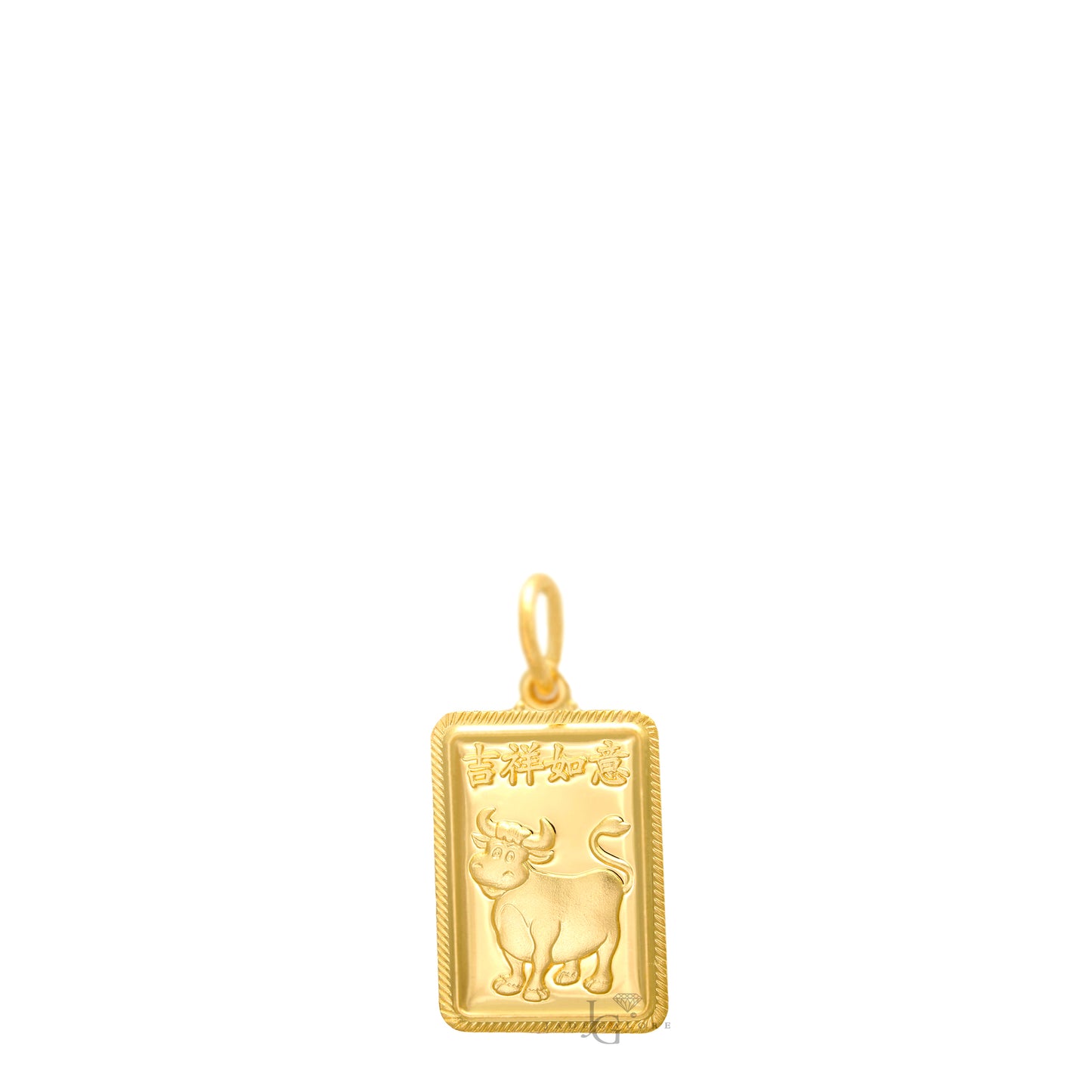 24K Mini Rectangle Ox Pendant