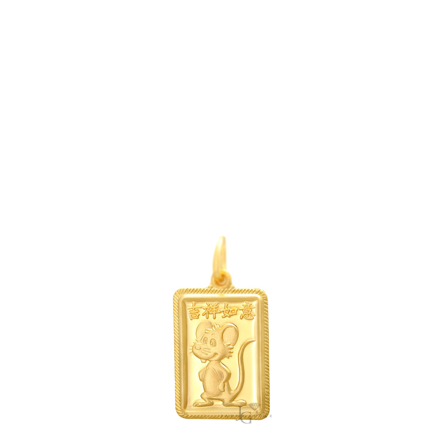 24K Mini Rectangle Rat Pendant