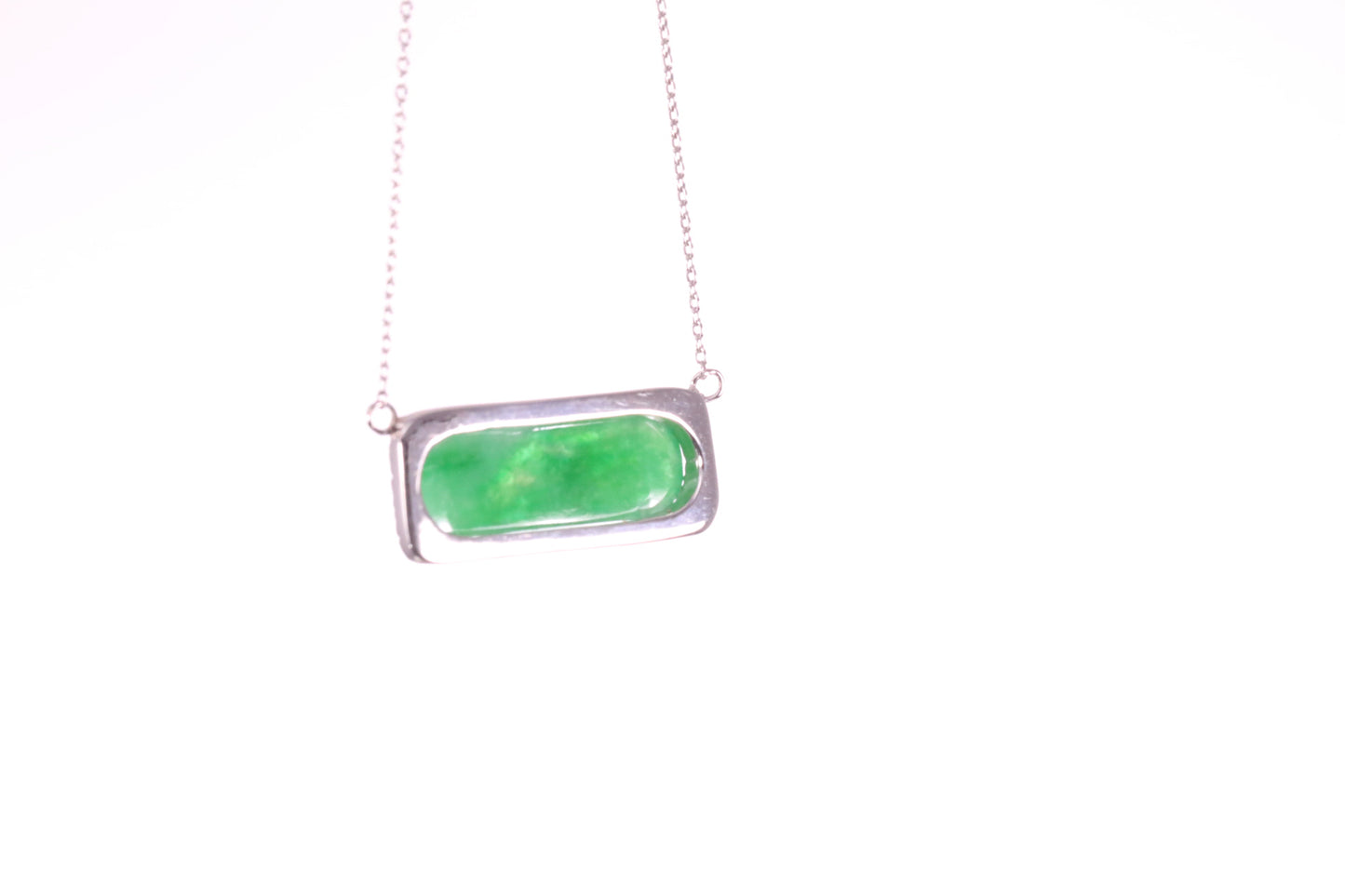 Oval Jadeite Diamond Halo Pendant