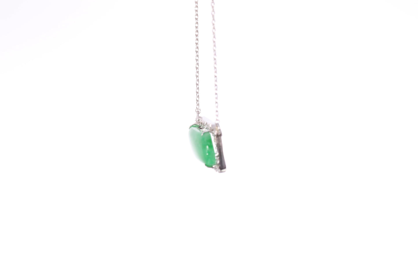 Oval Jadeite Diamond Halo Pendant