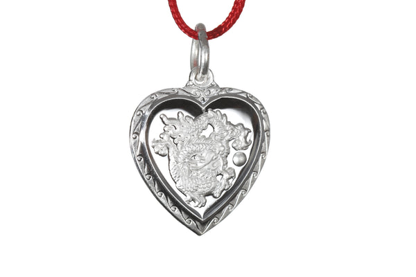 Sterling Silver Mini Heart Dragon Pendant