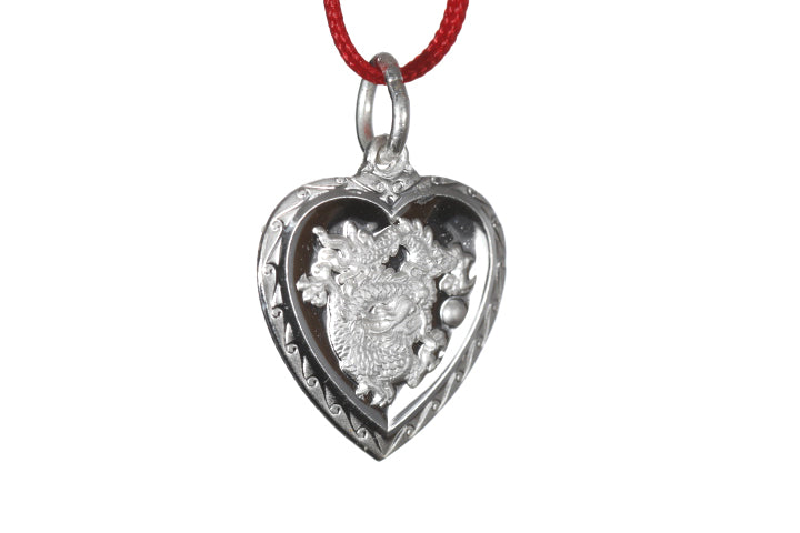 Sterling Silver Mini Heart Dragon Pendant