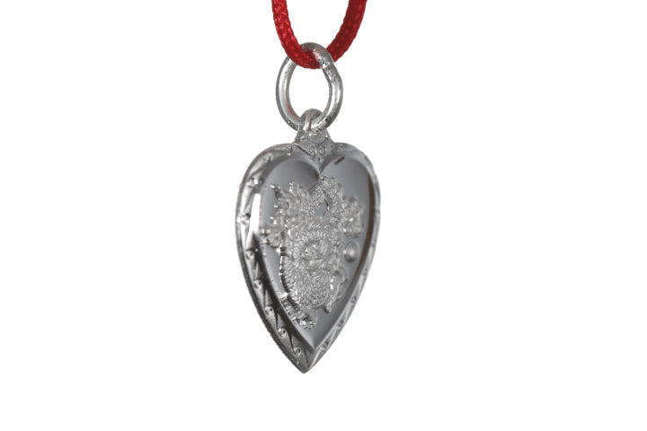 Sterling Silver Mini Heart Dragon Pendant