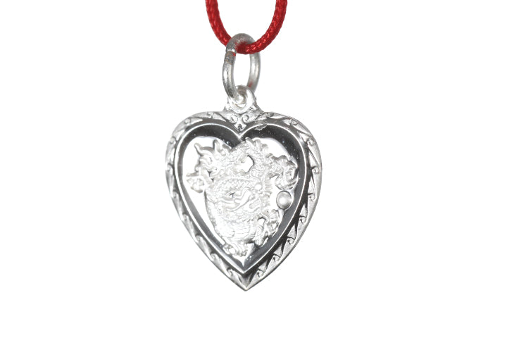 Sterling Silver Mini Heart Dragon Pendant