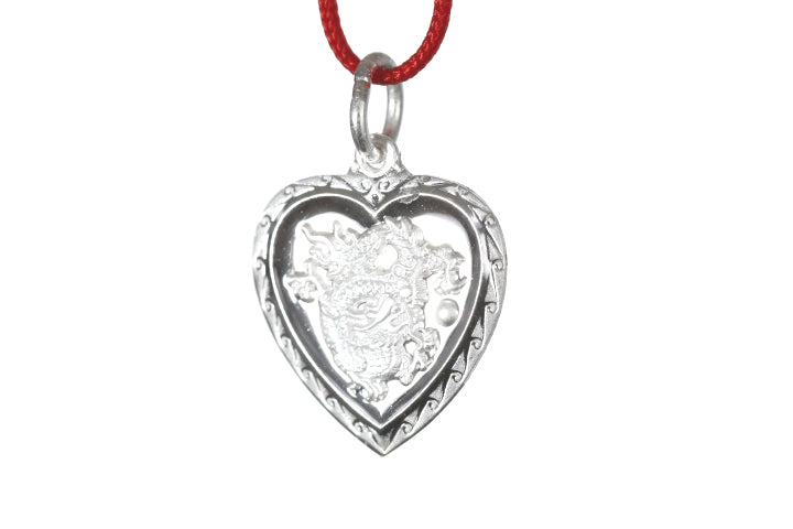Sterling Silver Mini Heart Dragon Pendant