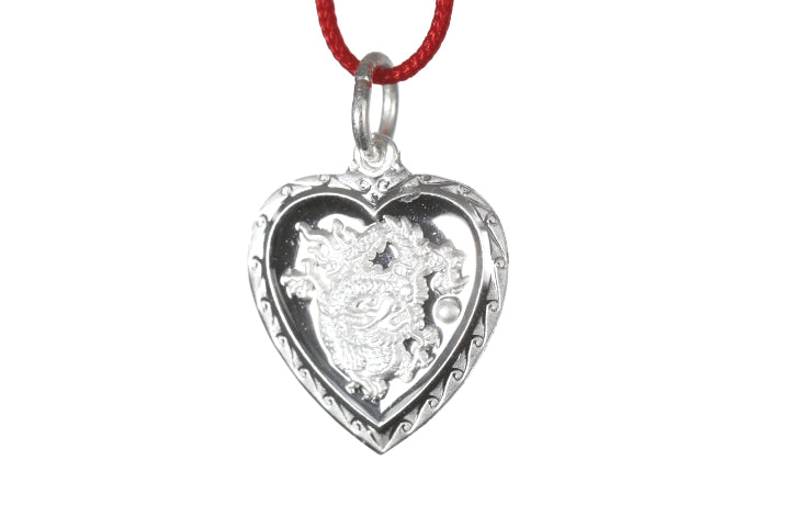 Sterling Silver Mini Heart Dragon Pendant