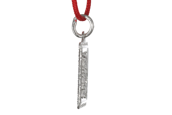 Sterling Silver Mini Rectangle Dragon Pendant