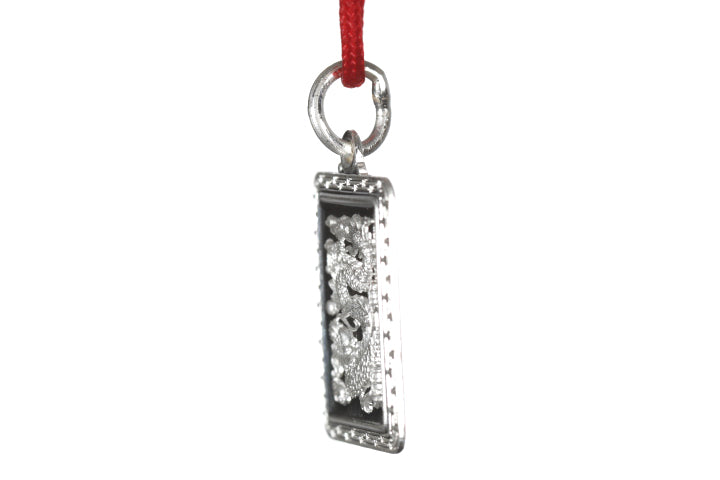 Sterling Silver Mini Rectangle Dragon Pendant