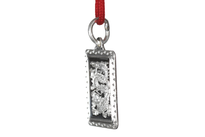Sterling Silver Mini Rectangle Dragon Pendant