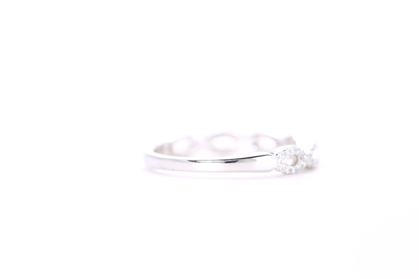 Small Woven Diamond Ring White Gold
