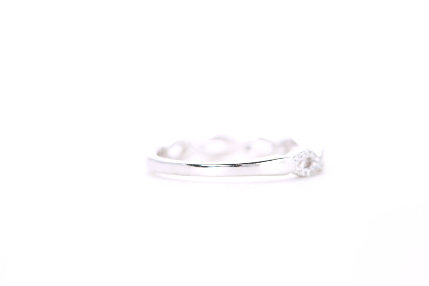 Small Woven Diamond Ring White Gold