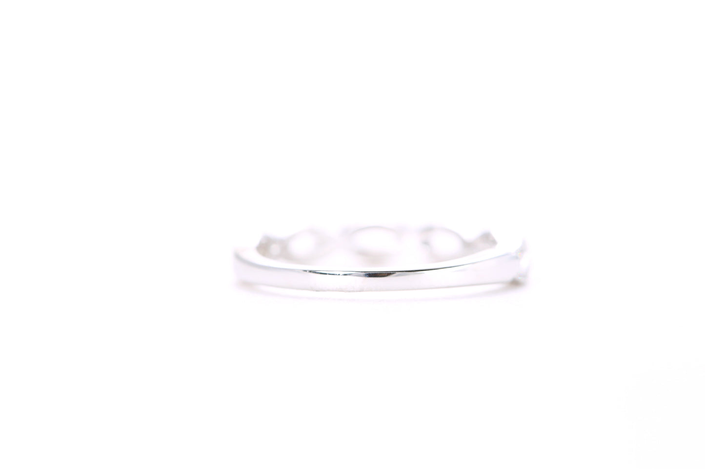 Small Woven Diamond Ring White Gold