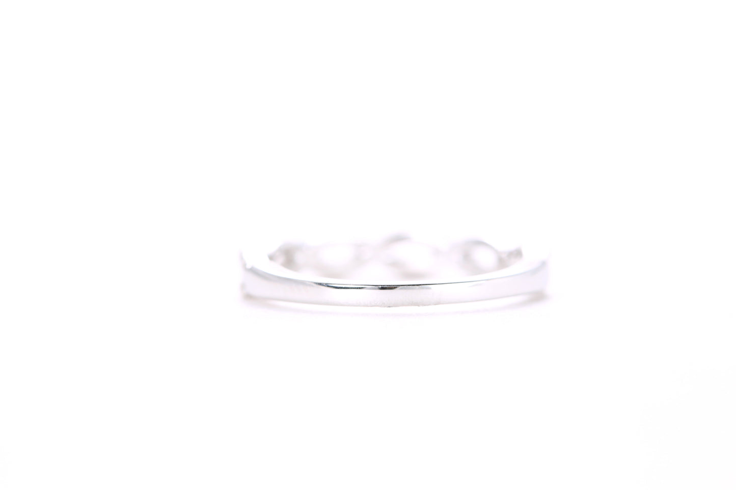 Small Woven Diamond Ring White Gold