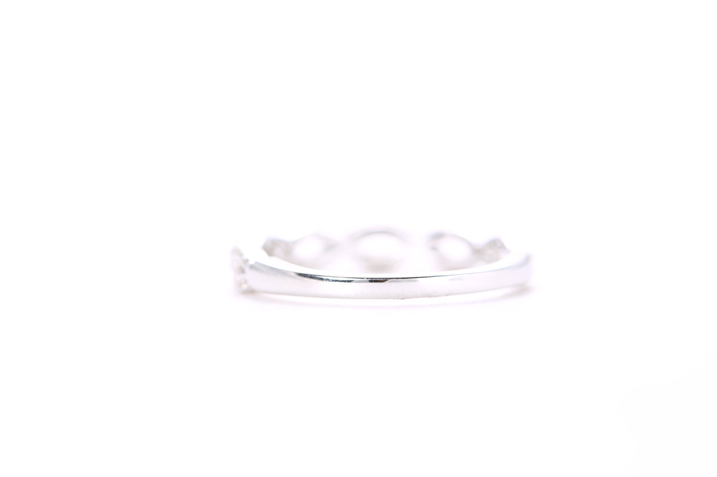 Small Woven Diamond Ring White Gold