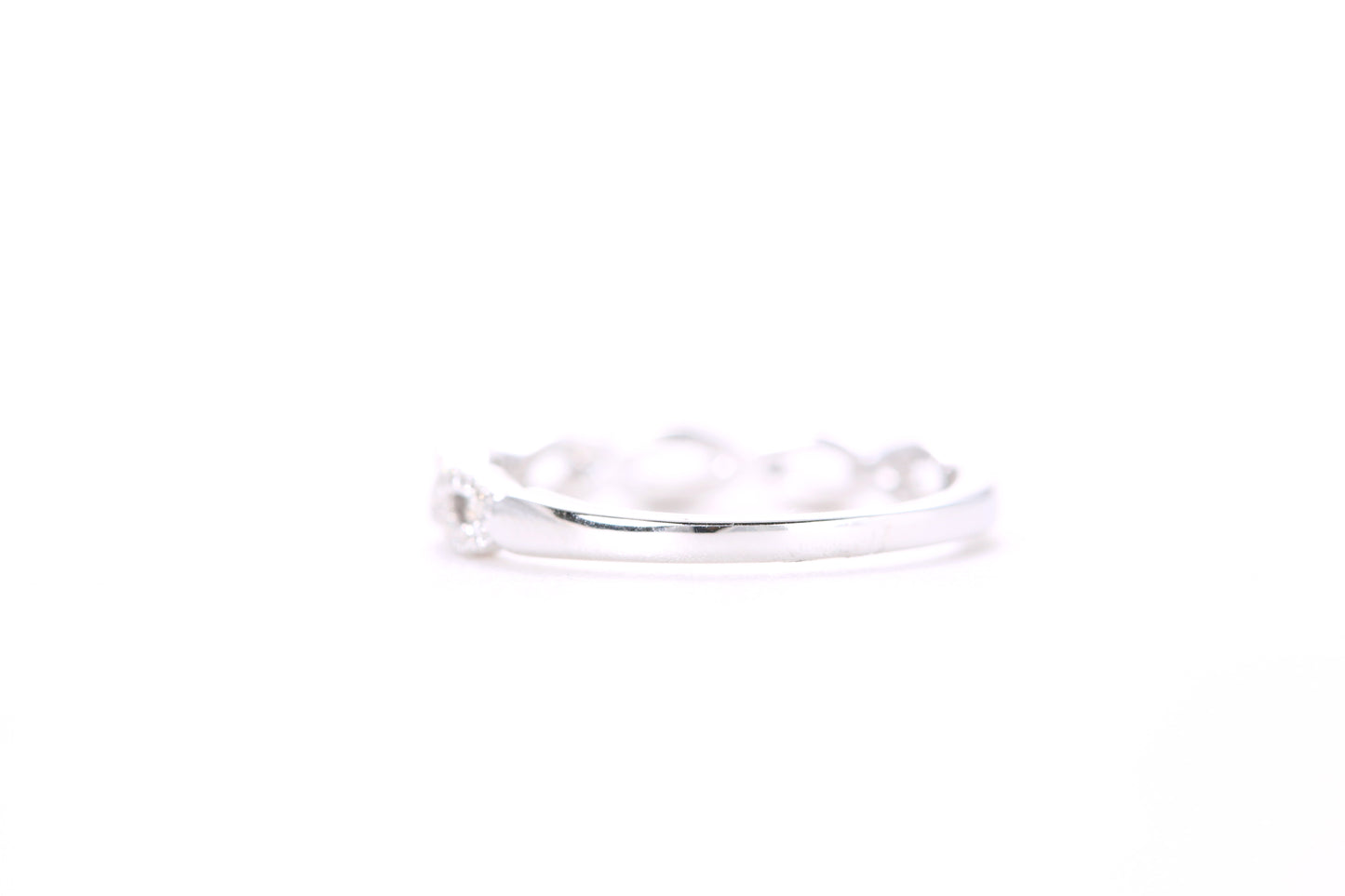 Small Woven Diamond Ring White Gold