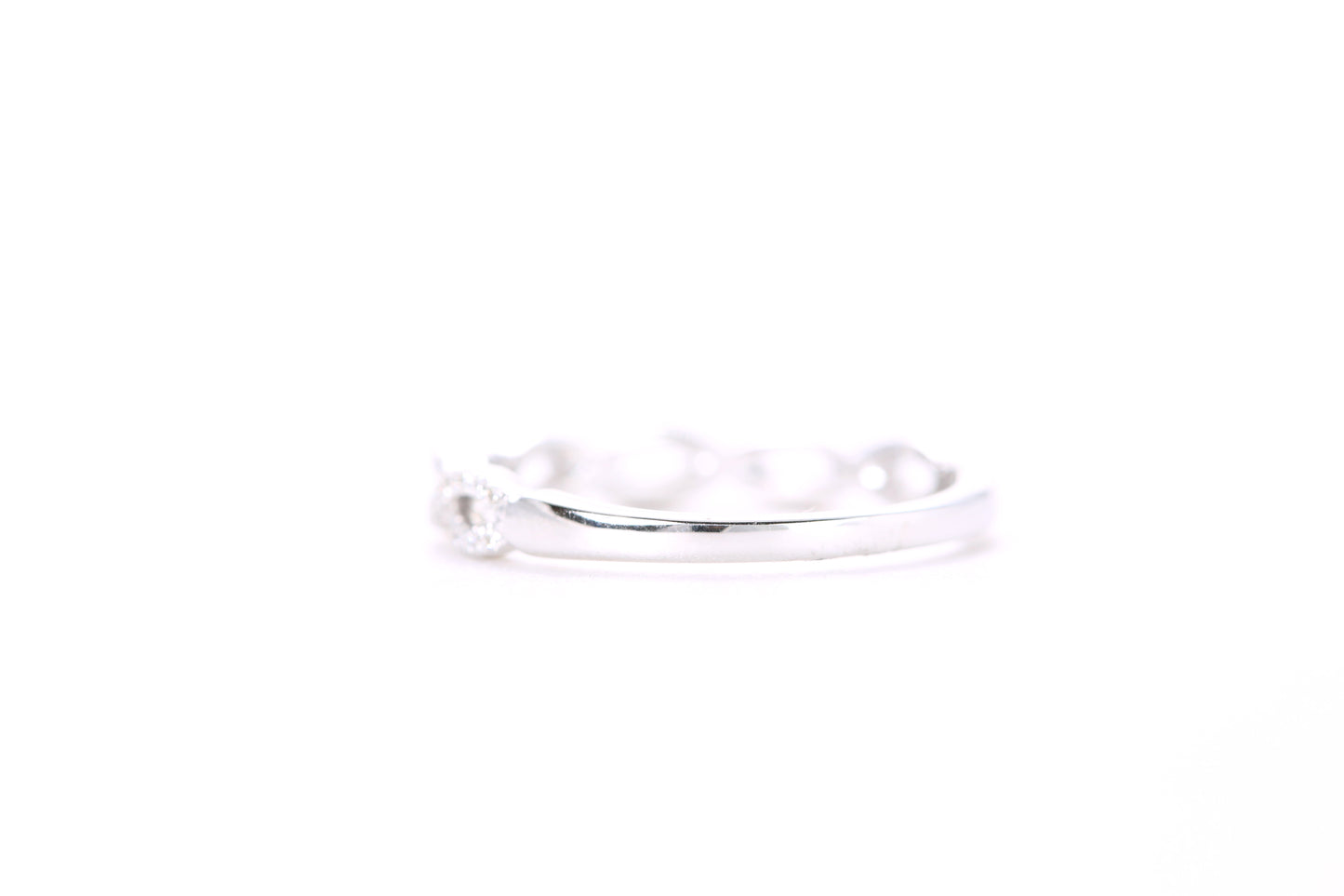 Small Woven Diamond Ring White Gold