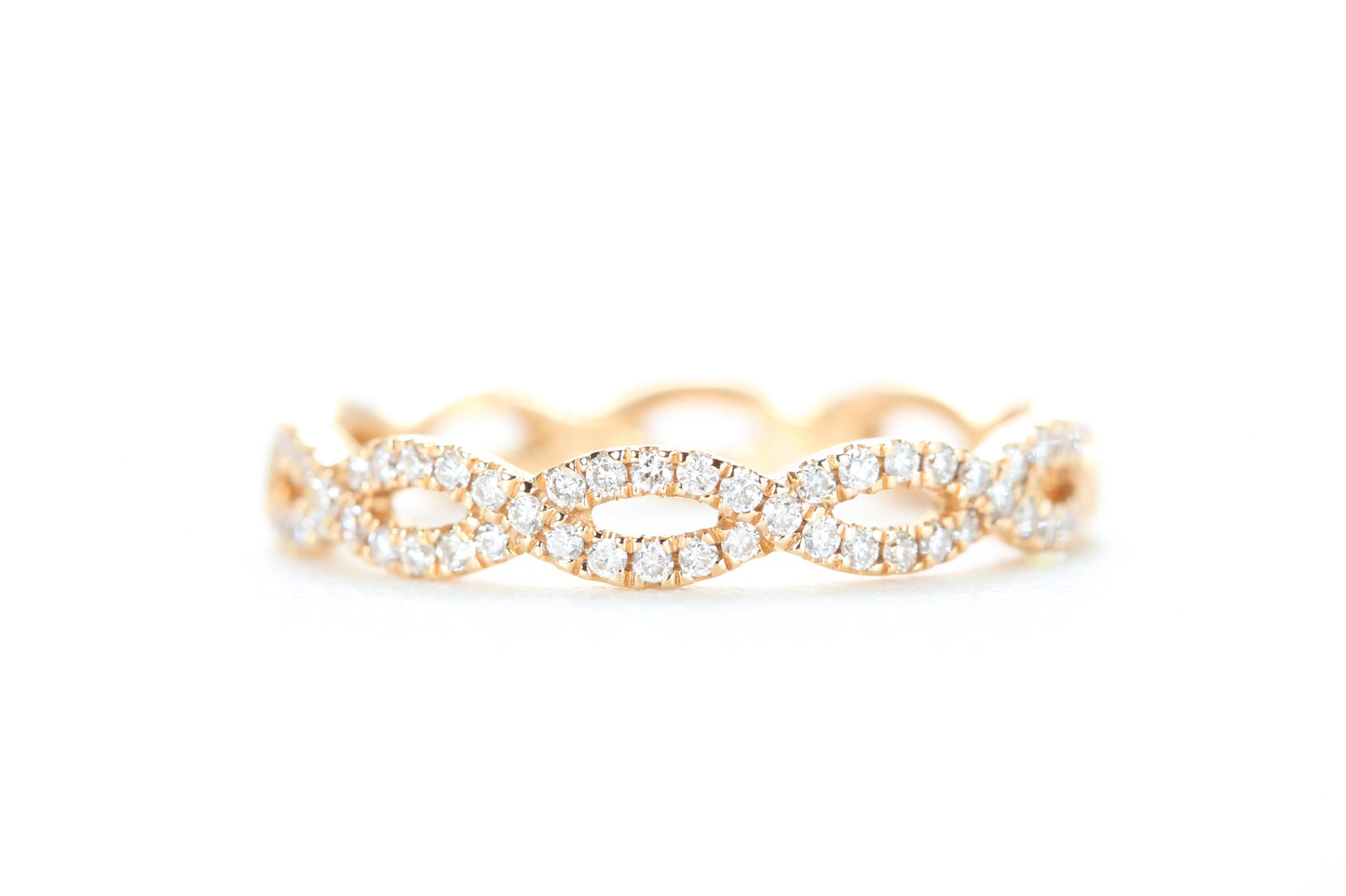 Woven Diamond Ring Rose Gold