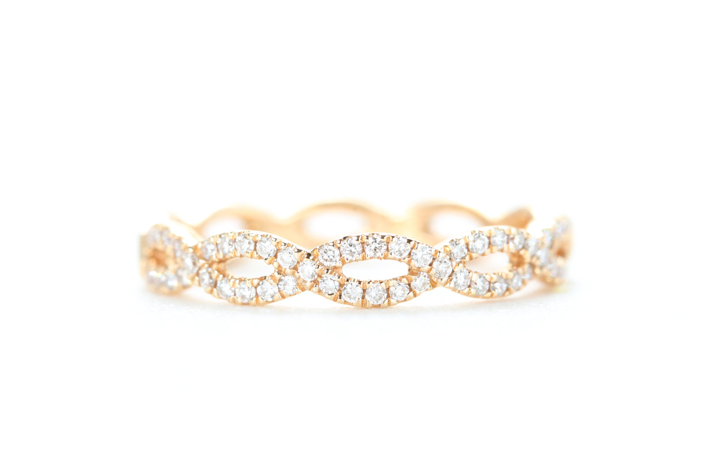 Woven Diamond Ring Rose Gold
