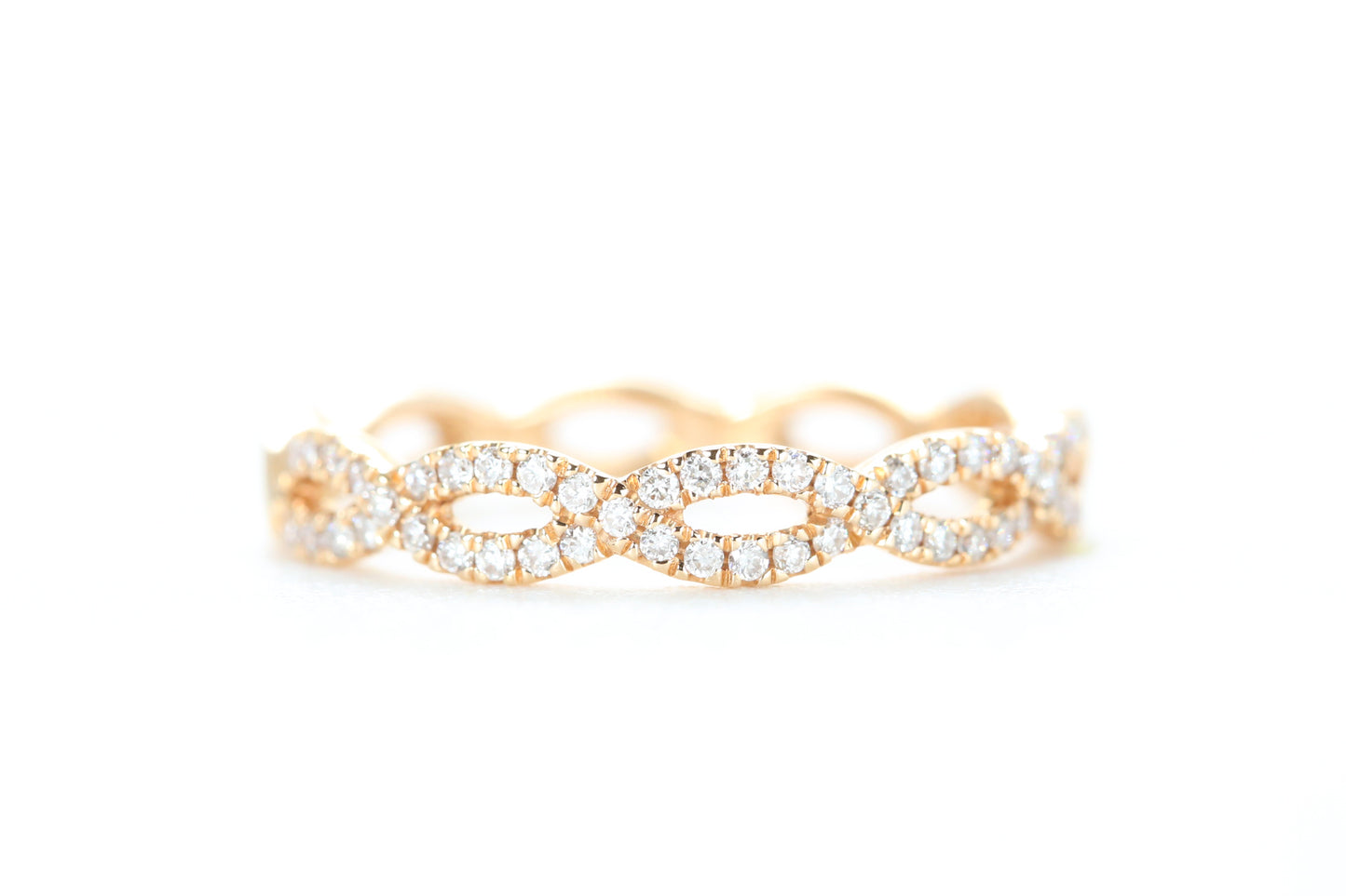 Woven Diamond Ring Rose Gold
