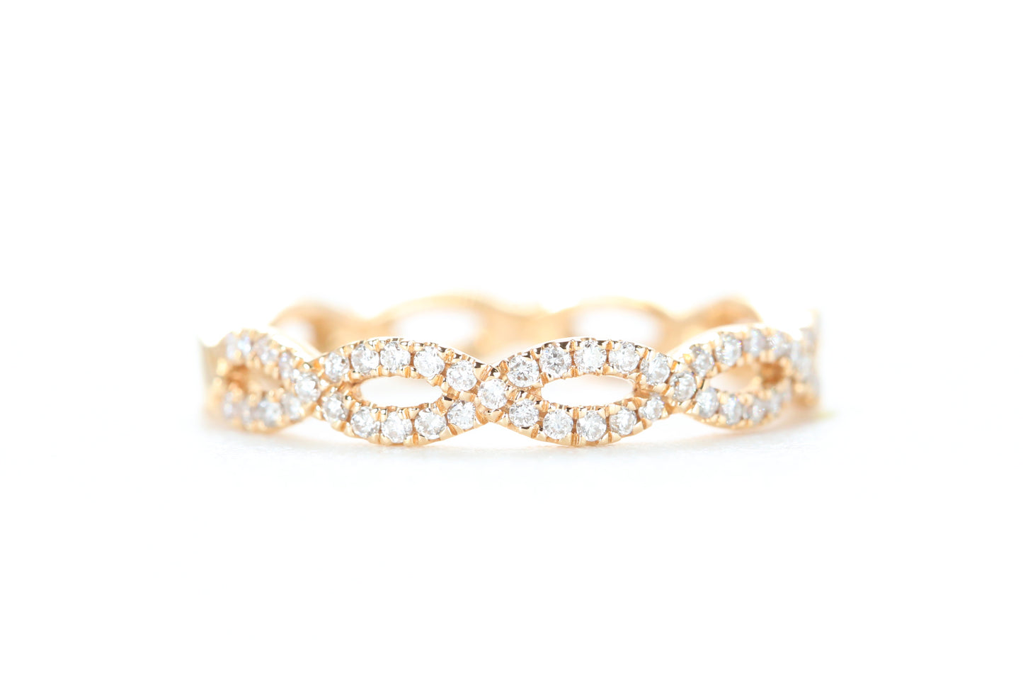 Woven Diamond Ring Rose Gold
