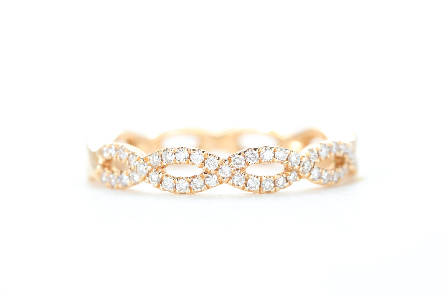 Woven Diamond Ring Rose Gold