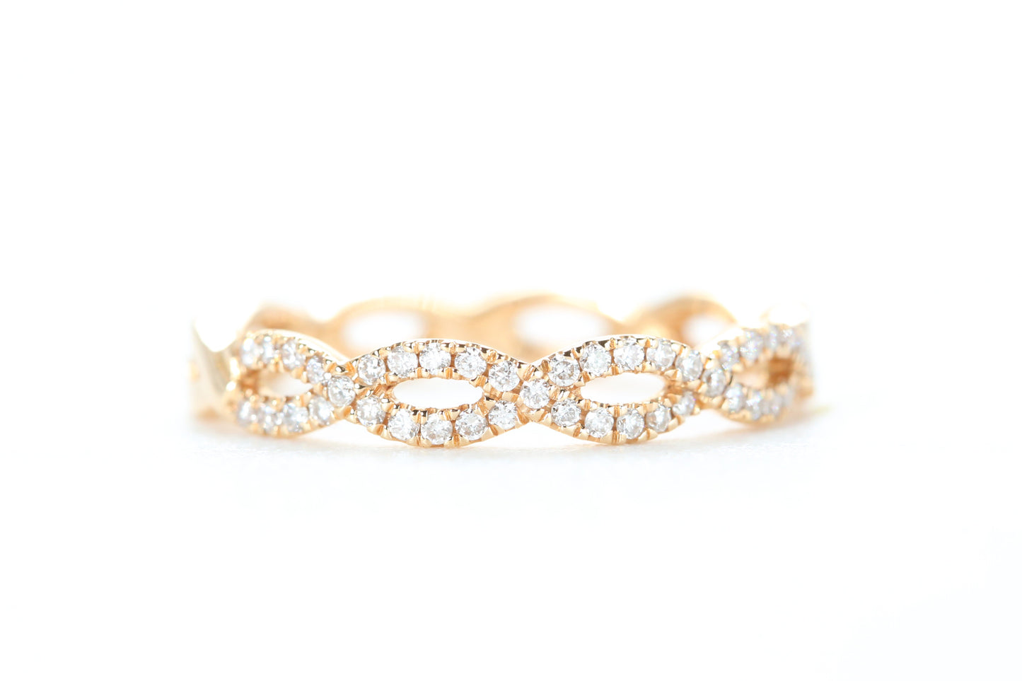 Woven Diamond Ring Rose Gold