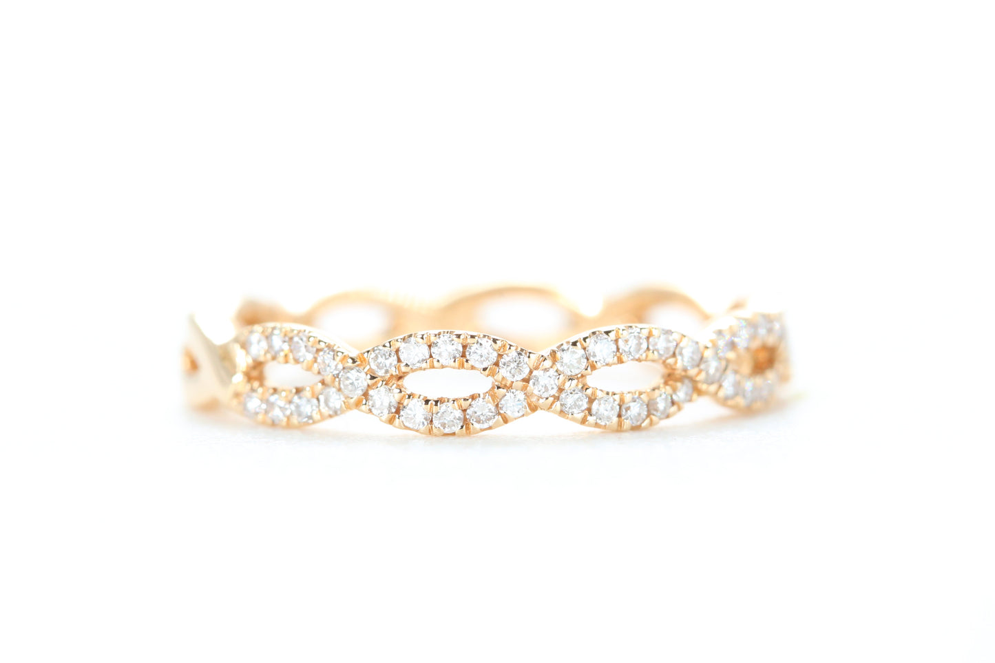 Woven Diamond Ring Rose Gold