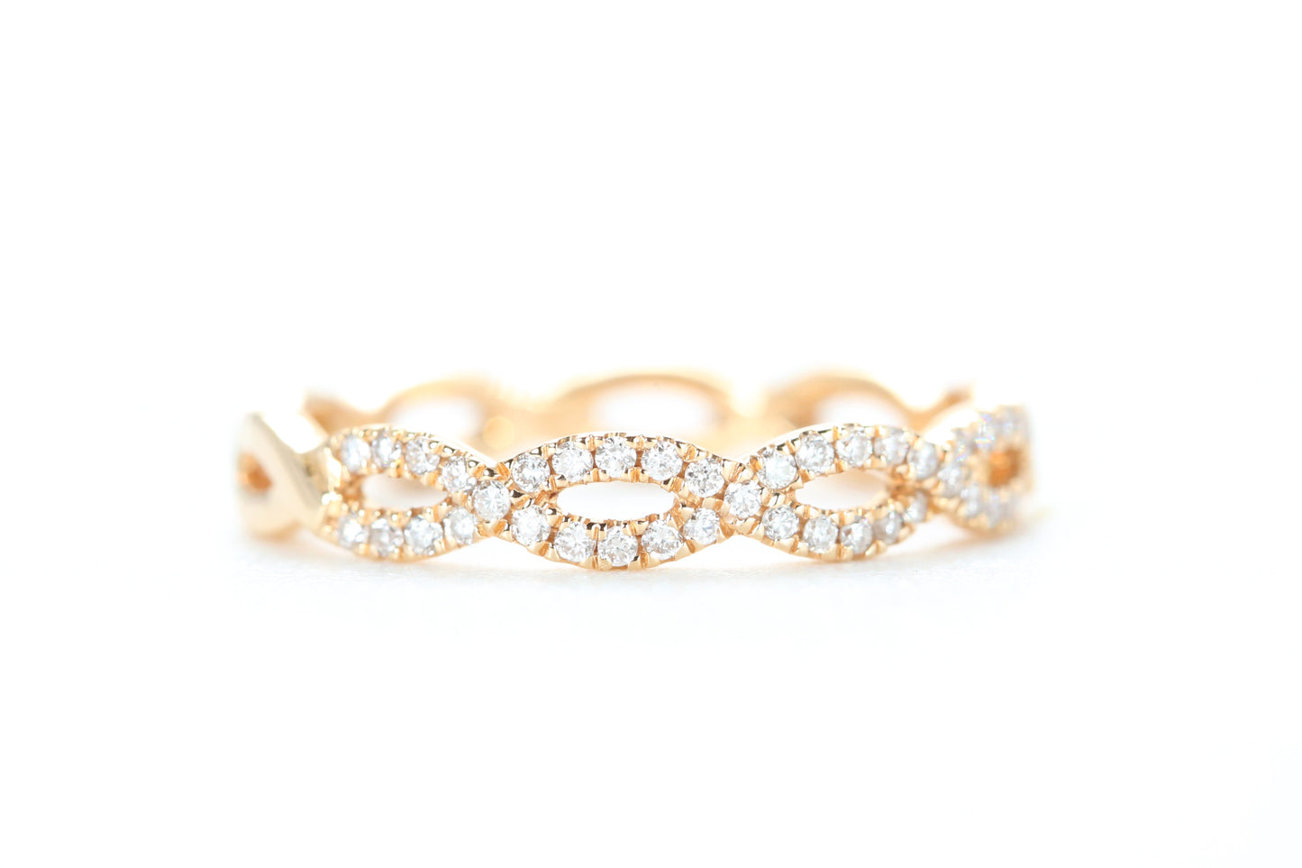 Woven Diamond Ring Rose Gold