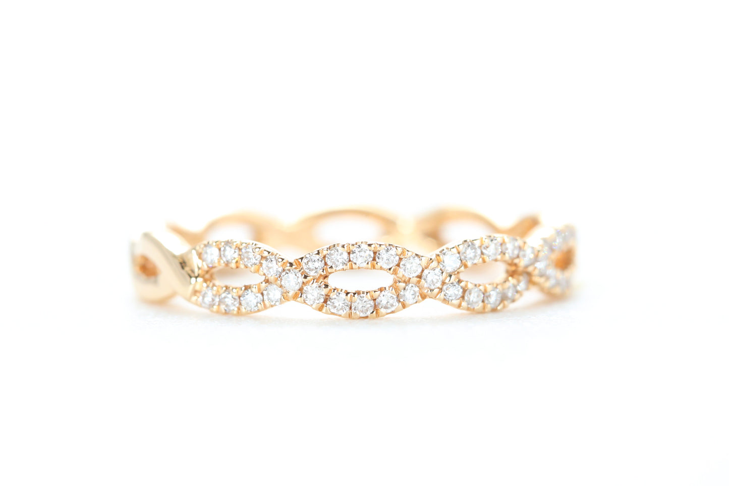 Woven Diamond Ring Rose Gold