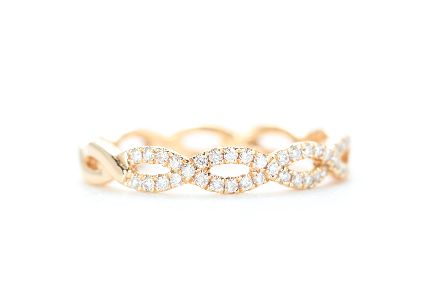 Woven Diamond Ring Rose Gold