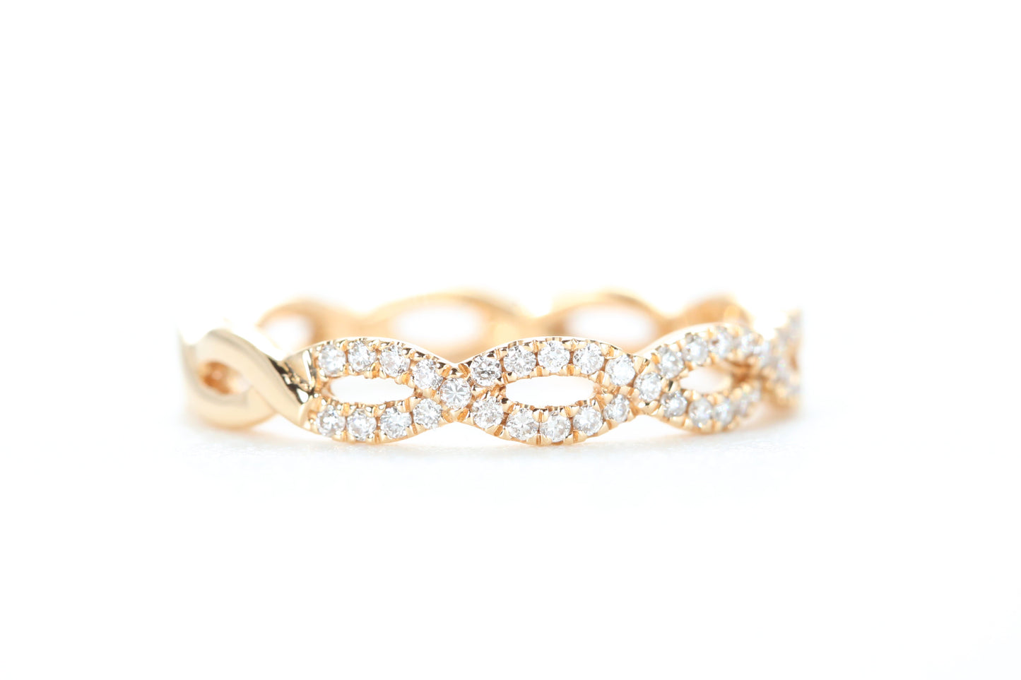 Woven Diamond Ring Rose Gold