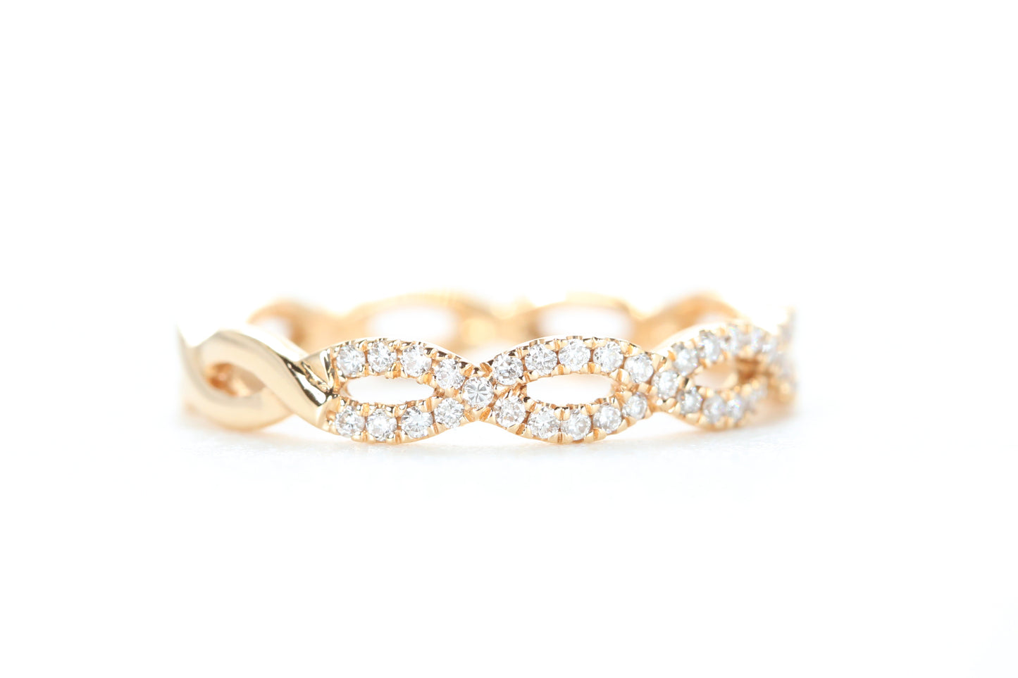 Woven Diamond Ring Rose Gold