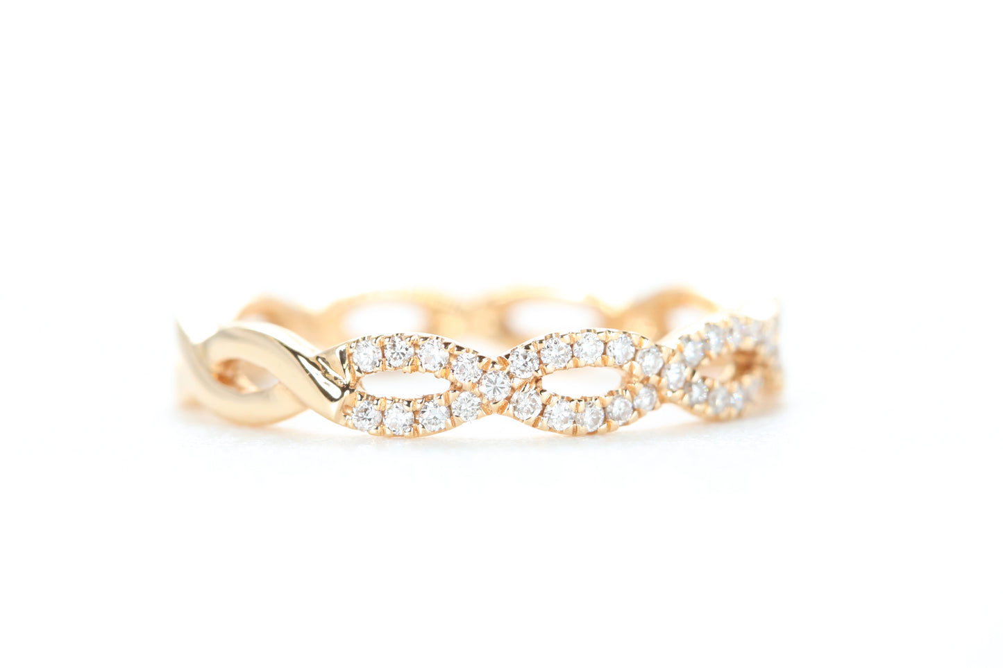 Woven Diamond Ring Rose Gold