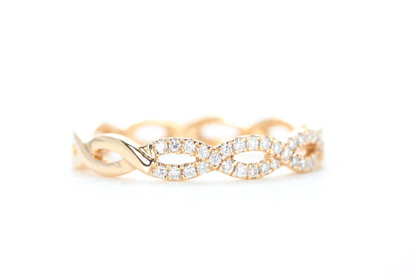 Woven Diamond Ring Rose Gold