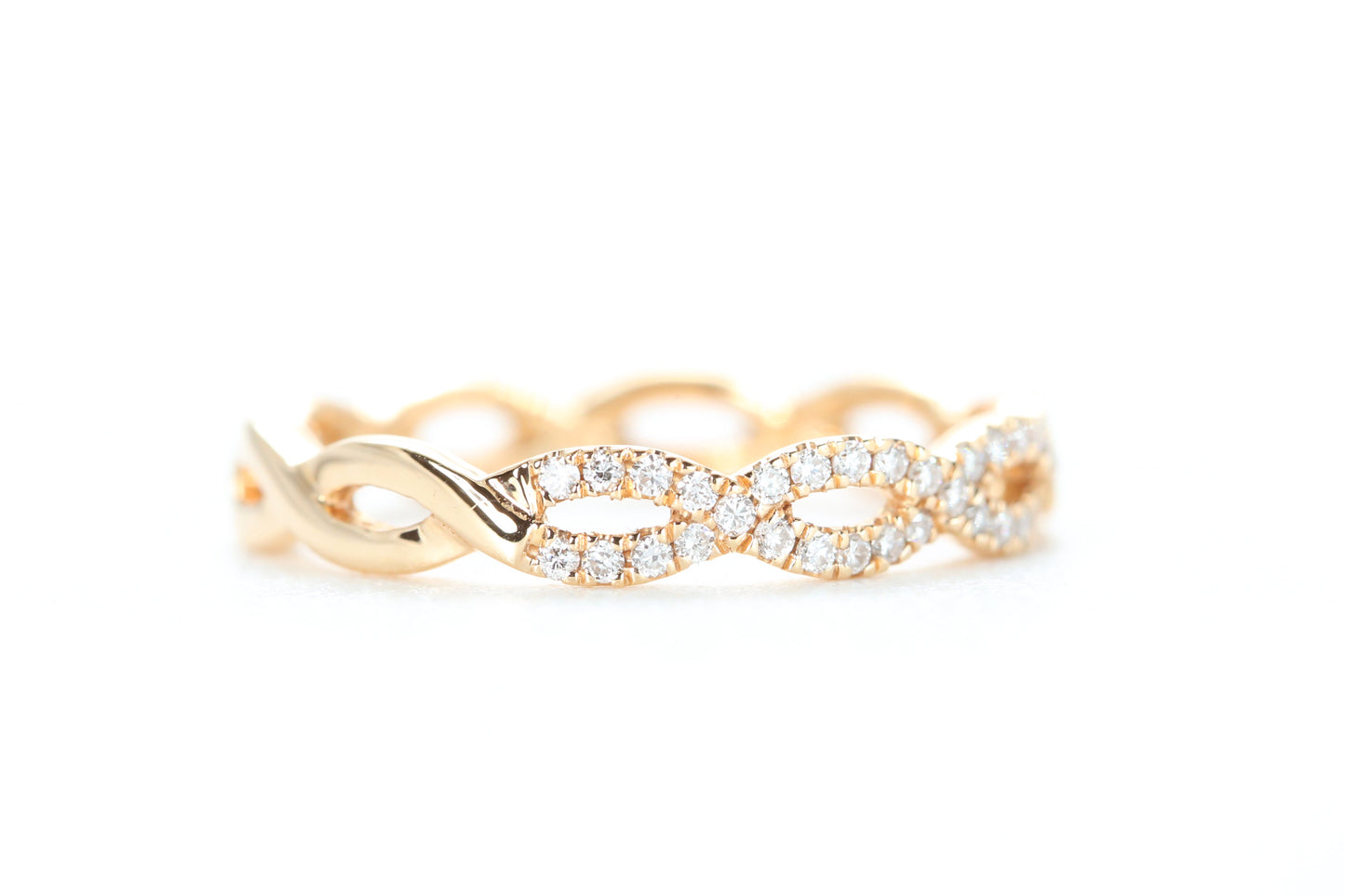 Woven Diamond Ring Rose Gold