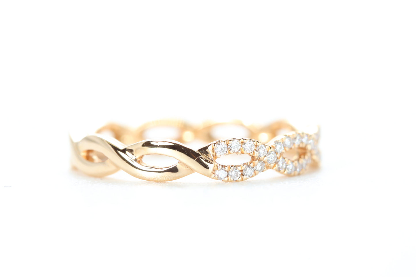 Woven Diamond Ring Rose Gold