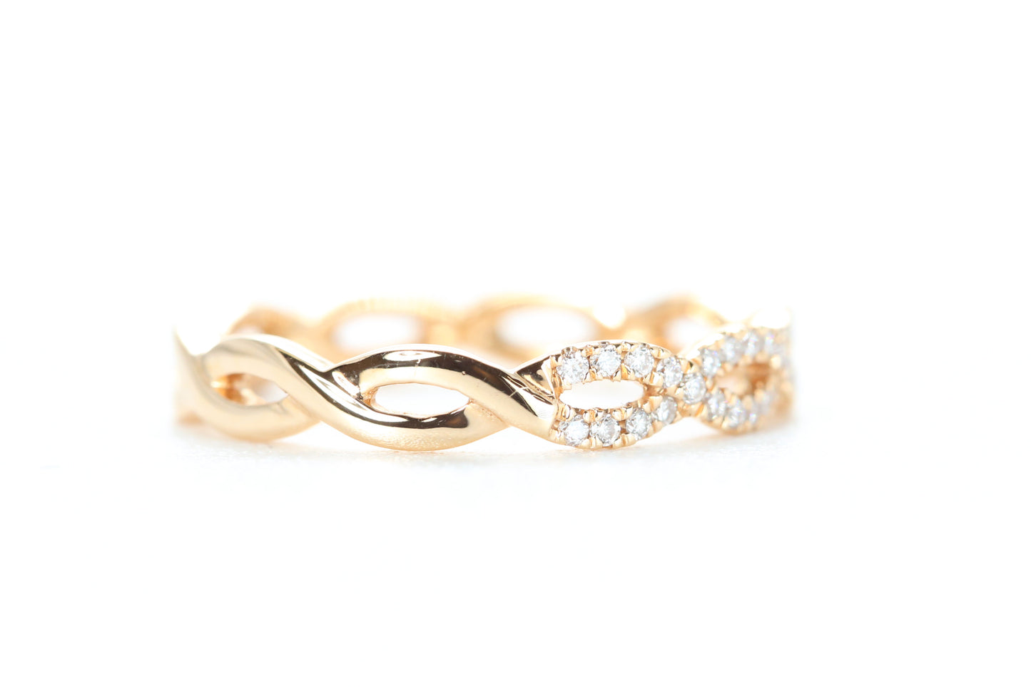 Woven Diamond Ring Rose Gold