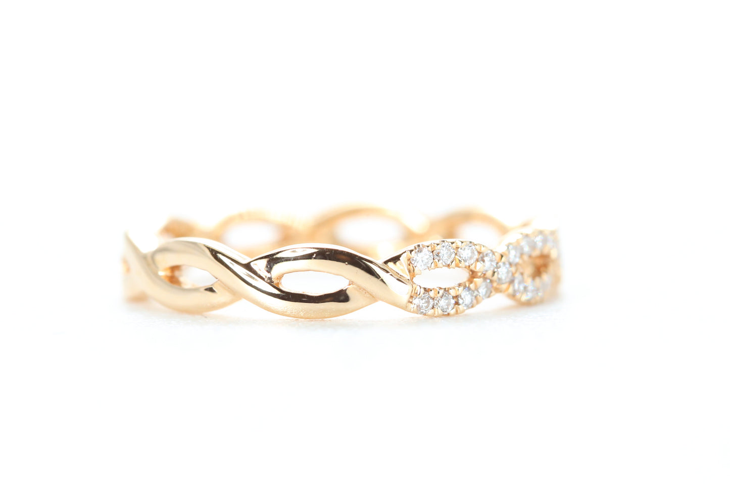 Woven Diamond Ring Rose Gold