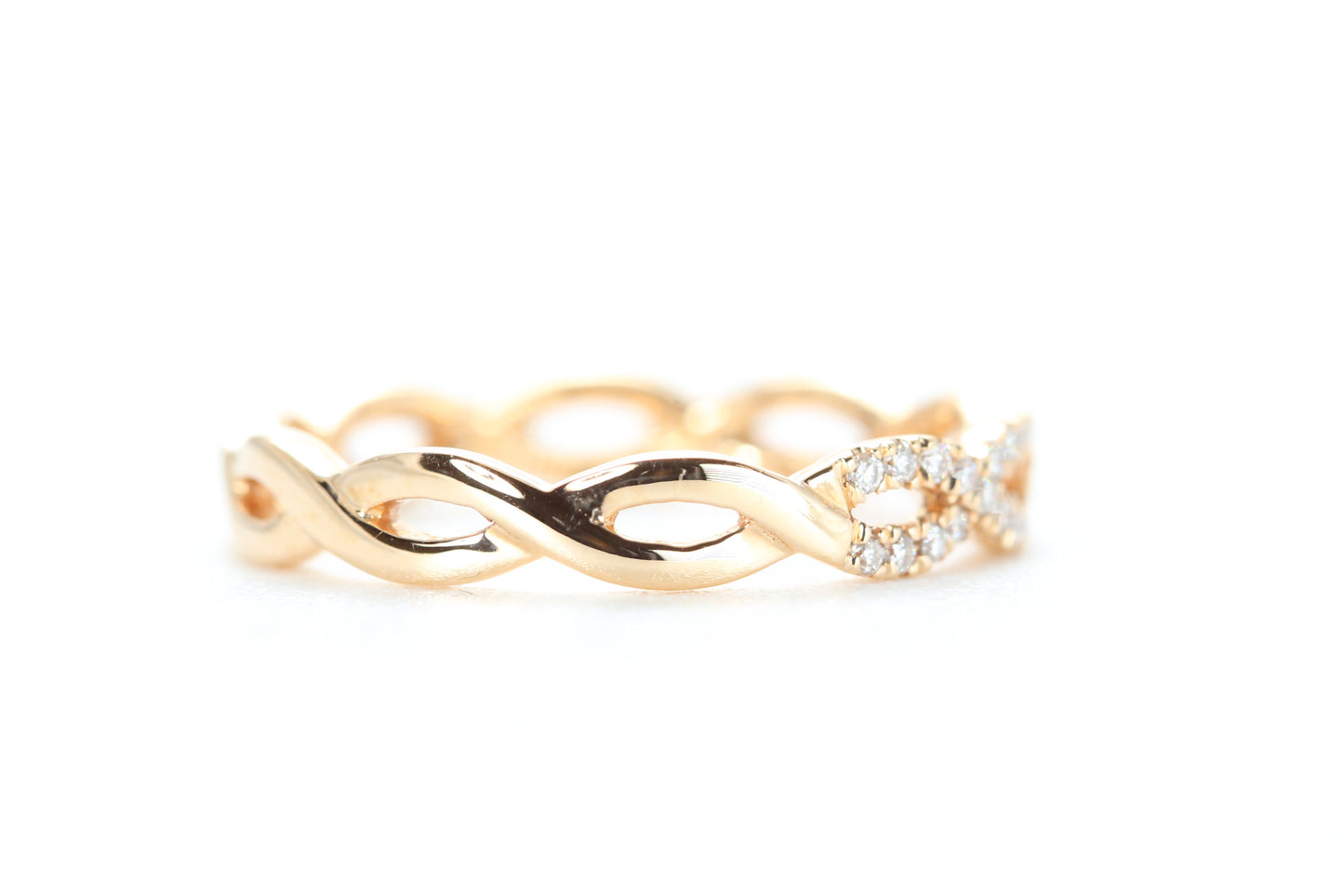 Woven Diamond Ring Rose Gold