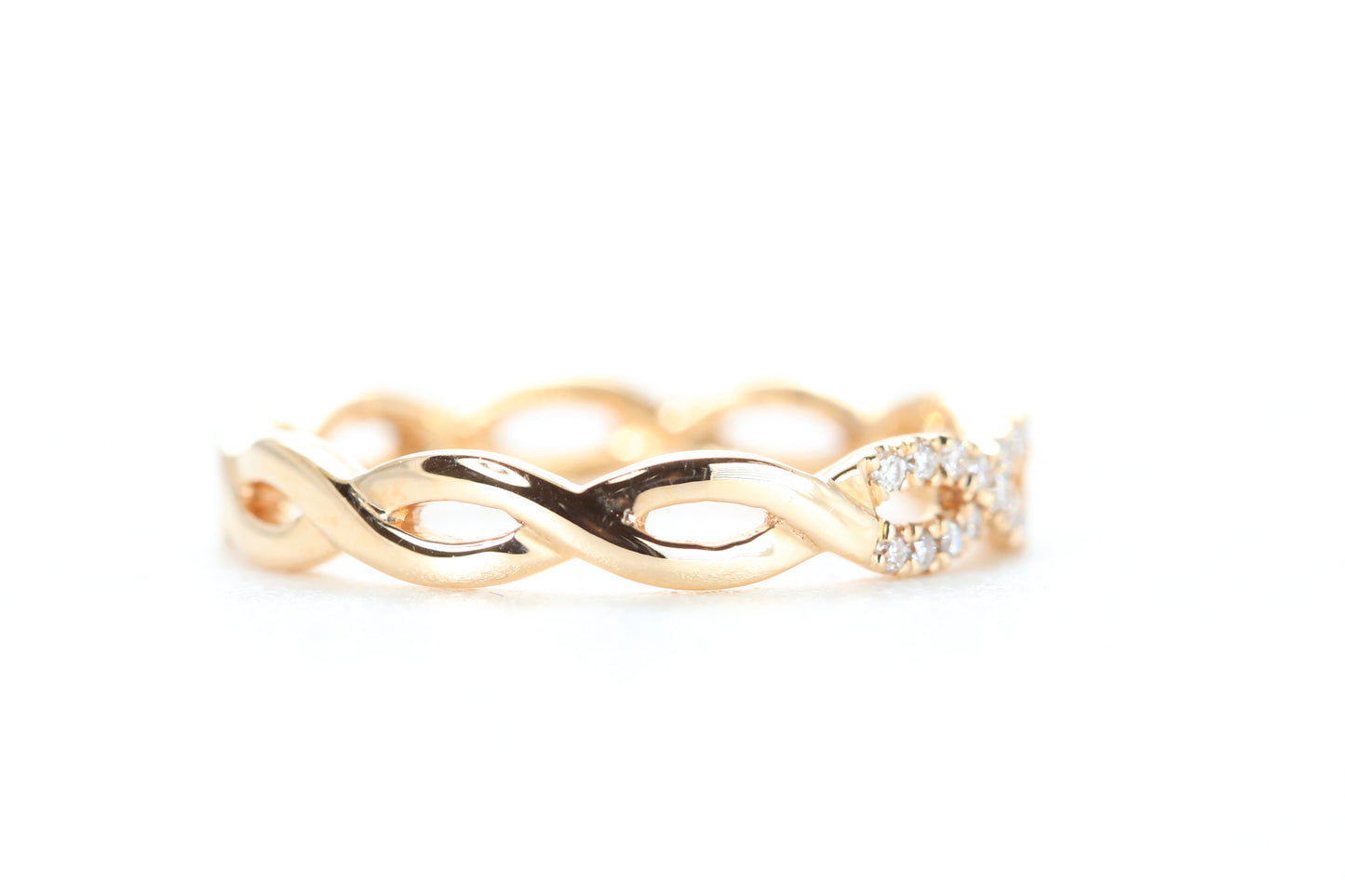 Woven Diamond Ring Rose Gold